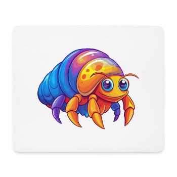Crabin-l’ermite coloré Kawaii dessin animé animal marin - Tapis de souris (format paysage) - blanc - Devant