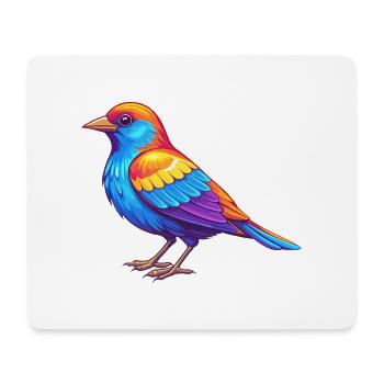 Red Winged Blackbird Colorful Kawaii Cartoon - Mouse Pad (horizontal) - white - Front