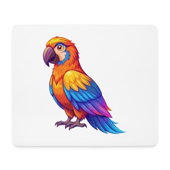 Parrot Colorful Kawaii Cartoon Character Bird - Mouse Pad (horizontal) - white - Front