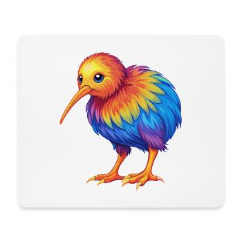 Kiwi oiseau Coloré Kawaii Dessin animé Personnage Oiseau - Tapis de souris (format paysage) - blanc - Devant