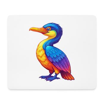 Cormoran coloré Kawaii personnage de dessin animé oiseau - Tapis de souris (format paysage) - blanc - Devant