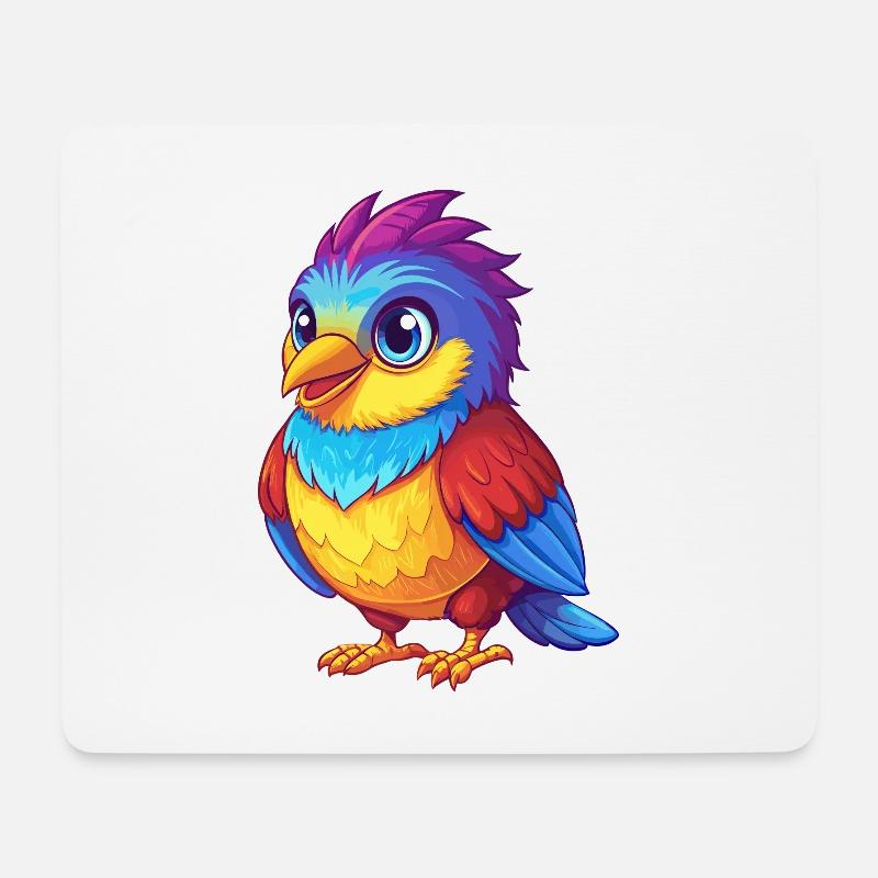 Kuckuck Bunt Kawaii Cartoon Figur Vogel - Mousepad (Querformat) - Weiß