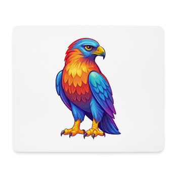 Falcon Colorful Kawaii Cartoon Character Bird - Mouse Pad (horizontal) - white - Front