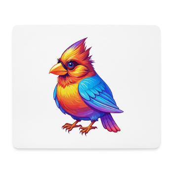 Kardinal Bunte Kawaii Cartoon Figur Vogel - Mousepad (Querformat) - Weiß - Vorne