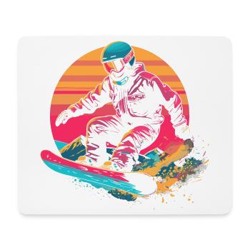 Snowboarder 80er Jahre Look - Mousepad (Querformat) - Weiß - Vorne