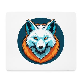 Polarfuchs Niedliches Kawaii Cartoon Tier Haustier Logo - Mousepad (Querformat) - Weiß - Vorne