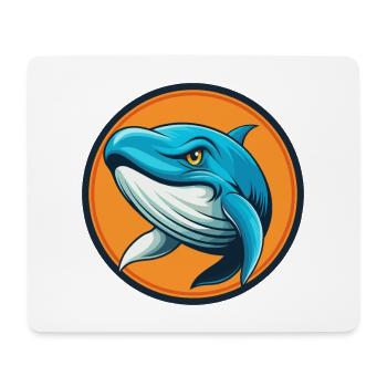 Blue whale Cute Kawaii Cartoon Animal Pet Logo - Mouse Pad (horizontal) - white - Front