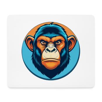 Bonobo Cute Kawaii Cartoon Clipart Animal Pet Logo - Mouse Pad (horizontal) - white - Front