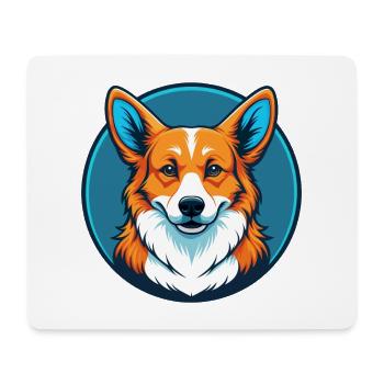 Corgi Dog Cute Kawaii Cartoon Animal Pet Logo - Mouse Pad (horizontal) - white - Front