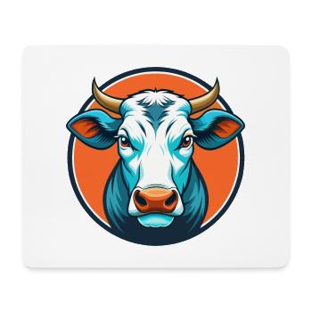 Cow Cute Kawaii Cartoon Clipart Animal Pet Logo - Mouse Pad (horizontal) - white - Front