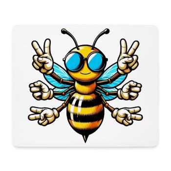 Bee with Sunglasses - Mouse Pad (horizontal) - white - Front