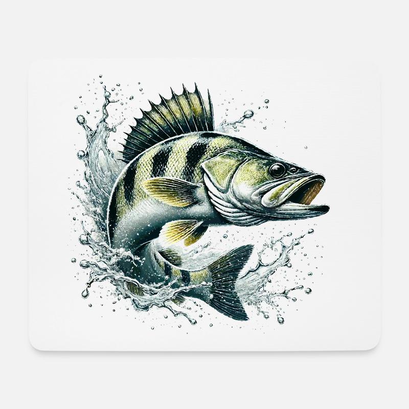 Zander - Mousepad (Querformat) - Weiß