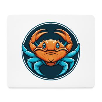 Crab Cute Kawaii Cartoon Clipart Animal Pet Logo - Mouse Pad (horizontal) - white - Front