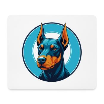 German Pinscher Dog Cute Kawaii Cartoon Pet Logo - Mouse Pad (horizontal) - white - Front