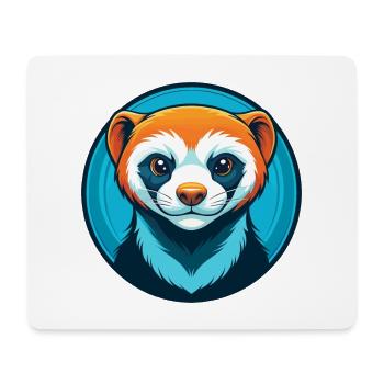 Ferret Cute Kawaii Cartoon Clipart Animal Pet Logo - Mouse Pad (horizontal) - white - Front