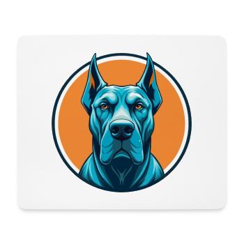 Deutsche Dogge Hund Niedlich Kawaii Cartoon Tier Haustier Logo - Mousepad (Querformat) - Weiß - Vorne