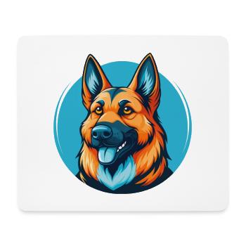 German Shepherd Dog Cute Kawaii Cartoon Pet Logo - Mouse Pad (horizontal) - white - Front