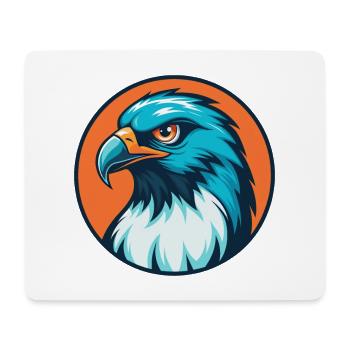 Hawk Cute Kawaii Cartoon Clipart Animal Pet Logo - Mouse Pad (horizontal) - white - Front