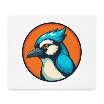 Jay Bird Niedliches Kawaii Cartoon Tier Haustier Logo - Mousepad (Querformat) - Weiß - Vorne