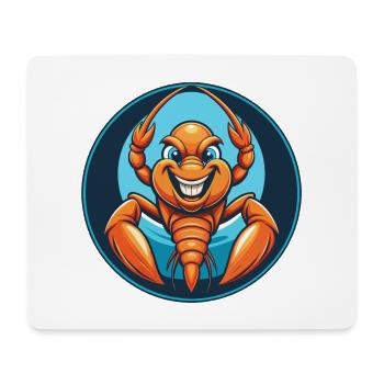 homard mignon drôle Kawaii dessin animé animal animal logo - Tapis de souris (format paysage) - blanc - Devant