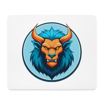 Manticore Mignon Kawaii Dessin Animé Animal Animal Pet Logo - Tapis de souris (format paysage) - blanc - Devant