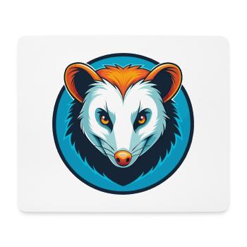 Opossum süße lustige Kawaii Cartoon Tier Haustier Logo - Mousepad (Querformat) - Weiß - Vorne