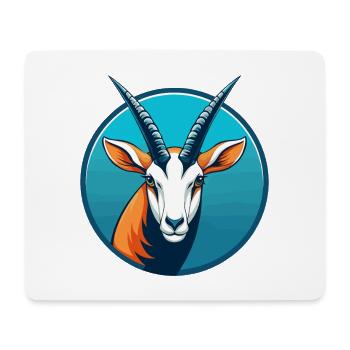 Oryx mignon kawaii dessin animé clipart animal de compagnie logo - Tapis de souris (format paysage) - blanc - Devant