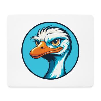Ostrich Cute Funny Kawaii Cartoon Animal Pet Logo - Mouse Pad (horizontal) - white - Front
