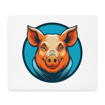 Schwein Niedlich Kawaii Cartoon Clipart Tier Haustier Logo - Mousepad (Querformat) - Weiß - Vorne