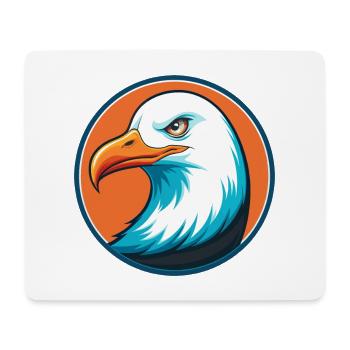Seagull Cute Funny Kawaii Cartoon Animal Pet Logo - Mouse Pad (horizontal) - white - Front