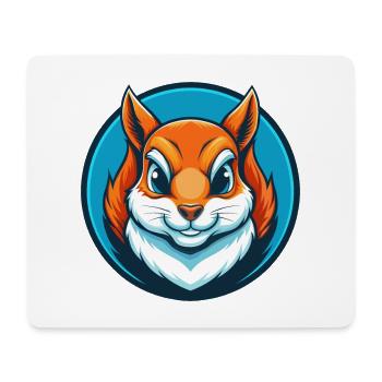 Squirrel Cute Kawaii Cartoon Animal Pet Logo - Mouse Pad (horizontal) - white - Front
