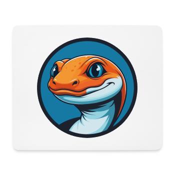 Salamander Niedliches Kawaii Cartoon Tier Haustier Logo - Mousepad (Querformat) - Weiß - Vorne
