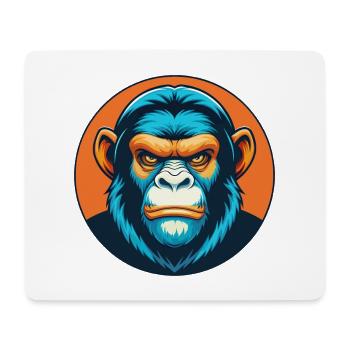 Monkey Cute Kawaii Cartoon Clipart Animal Pet Logo - Mouse Pad (horizontal) - white - Front