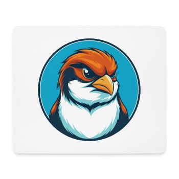 Sparrow Cute Funny Kawaii Cartoon Animal Pet Logo - Mouse Pad (horizontal) - white - Front