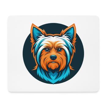 Yorkshire Terrier Chien Mignon Kawaii Dessin Animé Logo Pour Animaux De Compagnie - Tapis de souris (format paysage) - blanc - Devant