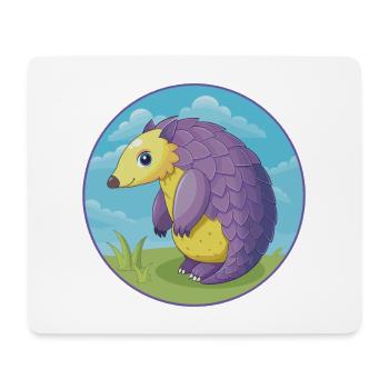Pangolin mignon kawaii dessin animé Clipart animal de compagnie - Tapis de souris (format paysage) - blanc - Devant