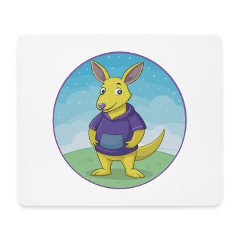 Aardvark mignon Kawaii dessin animé Clipart Animal de compagnie - Tapis de souris (format paysage) - blanc - Devant
