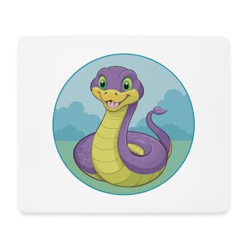 Cobra Cute Kawaii Cartoon Clipart Animal Pet - Mouse Pad (horizontal) - white - Front