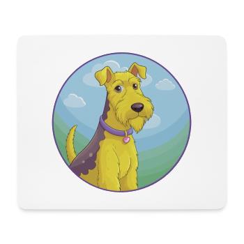 Airedale Terrier Hund Niedliches Kawaii Cartoon Tier - Mousepad (Querformat) - Weiß - Vorne