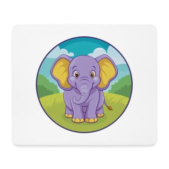Elefant Niedlich Kawaii Cartoon Clipart Tier Haustier - Mousepad (Querformat) - Weiß - Vorne