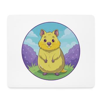 Quokka mignon kawaii dessin animé Clipart animal de compagnie - Tapis de souris (format paysage) - blanc - Devant