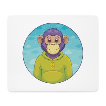 Schimpanse Niedlich Kawaii Cartoon Clipart Tier Haustier - Mousepad (Querformat) - Weiß - Vorne