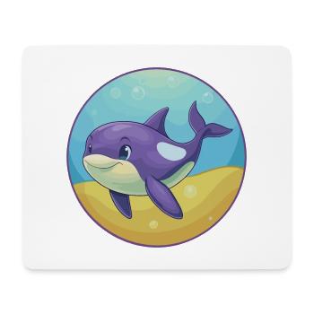 Orca Cute Kawaii Cartoon Clipart Animal Pet - Mouse Pad (horizontal) - white - Front