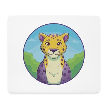 guépard mignon kawaii dessin animé clipart animal de compagnie - Tapis de souris (format paysage) - blanc - Devant