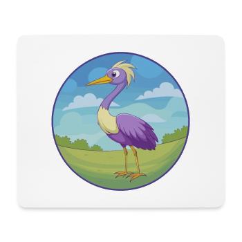 grue mignon Kawaii dessin animé Clipart Animal de compagnie - Tapis de souris (format paysage) - blanc - Devant