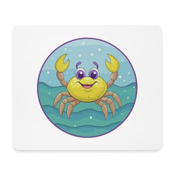 Crab Cute Kawaii Cartoon Clipart Animal Pet - Mouse Pad (horizontal) - white - Front