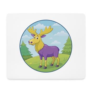 Elk Cute Kawaii Cartoon Clipart Animal Pet - Mouse Pad (horizontal) - white - Front