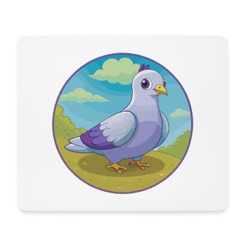 Taube Niedliche Kawaii Cartoon Clipart Tier Haustier - Mousepad (Querformat) - Weiß - Vorne