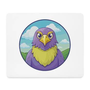 Hawk Cute Kawaii Cartoon Clipart Animal Pet - Mouse Pad (horizontal) - white - Front