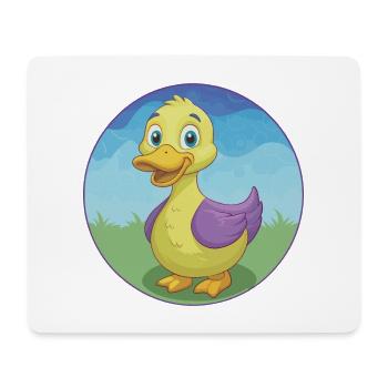 canard mignon kawaii dessin animé clipart animal de compagnie - Tapis de souris (format paysage) - blanc - Devant